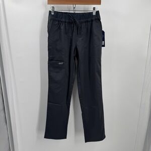 Cherokee Workwear Scrub Pants Womens XS Pewter Drawstring Straight Leg Nursing